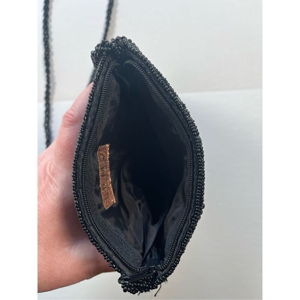 Ermo Full Beaded Palm Tree Sail Boat Crossbody Shoulder Evening Bag Lined Zipper - Picture 7 of 8